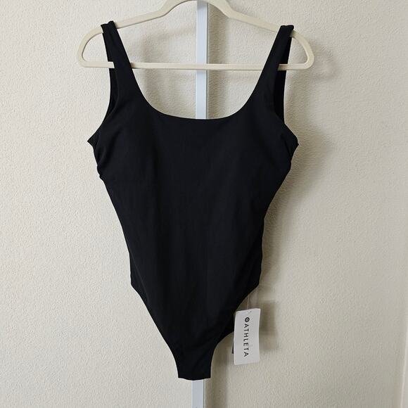 Athleta Other - ATHLETA NWT Black Cloudbreak AquaRib Scoop Neck One-Piece Swimsuit Sz M